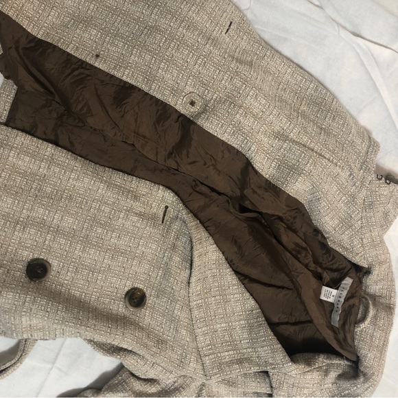 tan tweed Blazer Jacket with belt by Allegory - Picture 2 of 10